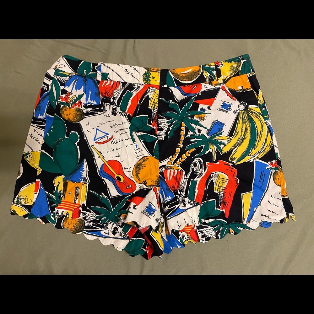 J Crew tropical travel print shorts